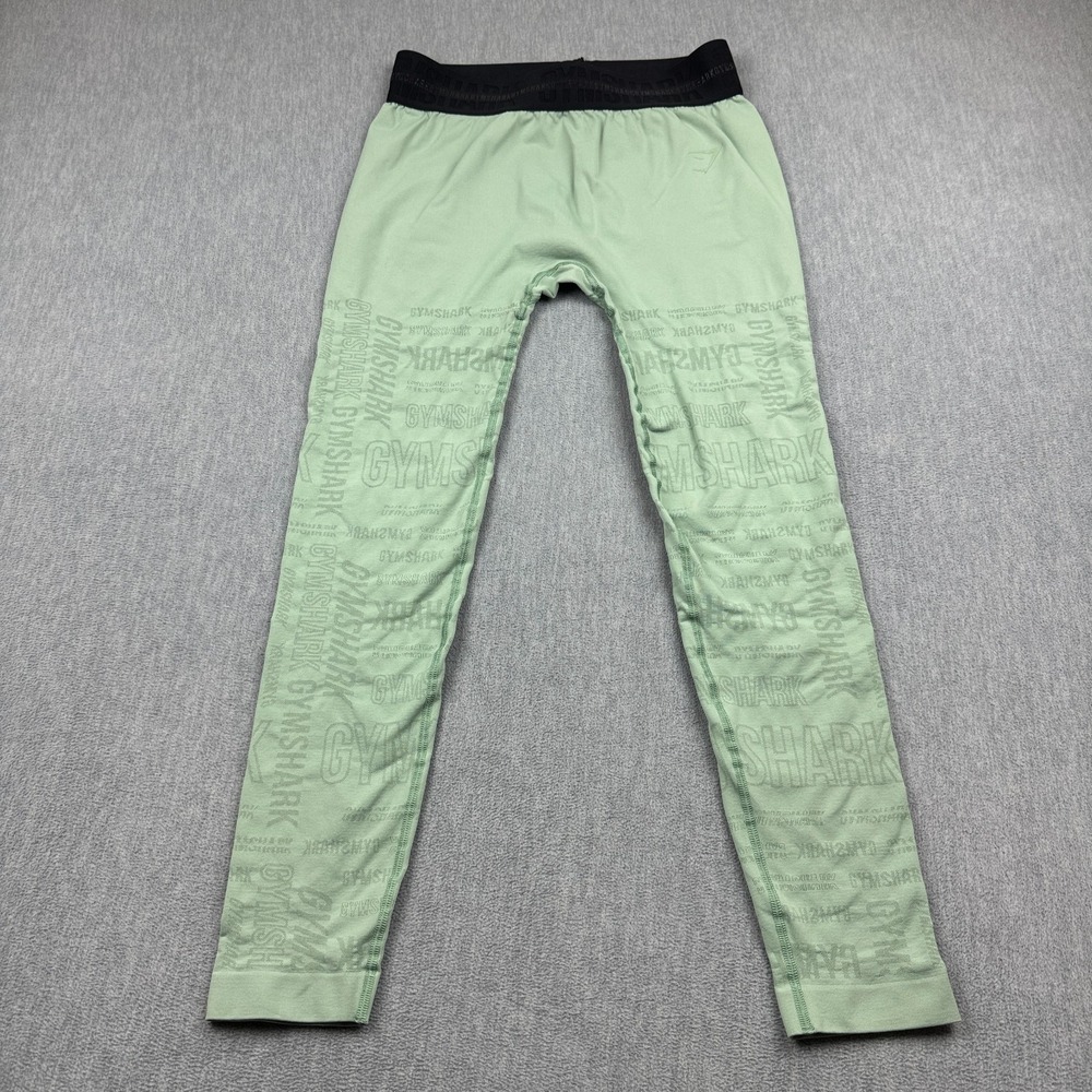 Gymshark Leggings XL Green Vision Seamless High Waisted Athletic Yoga 27" Gym